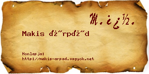 Makis Árpád névjegykártya