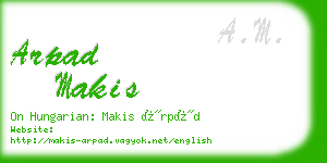 arpad makis business card